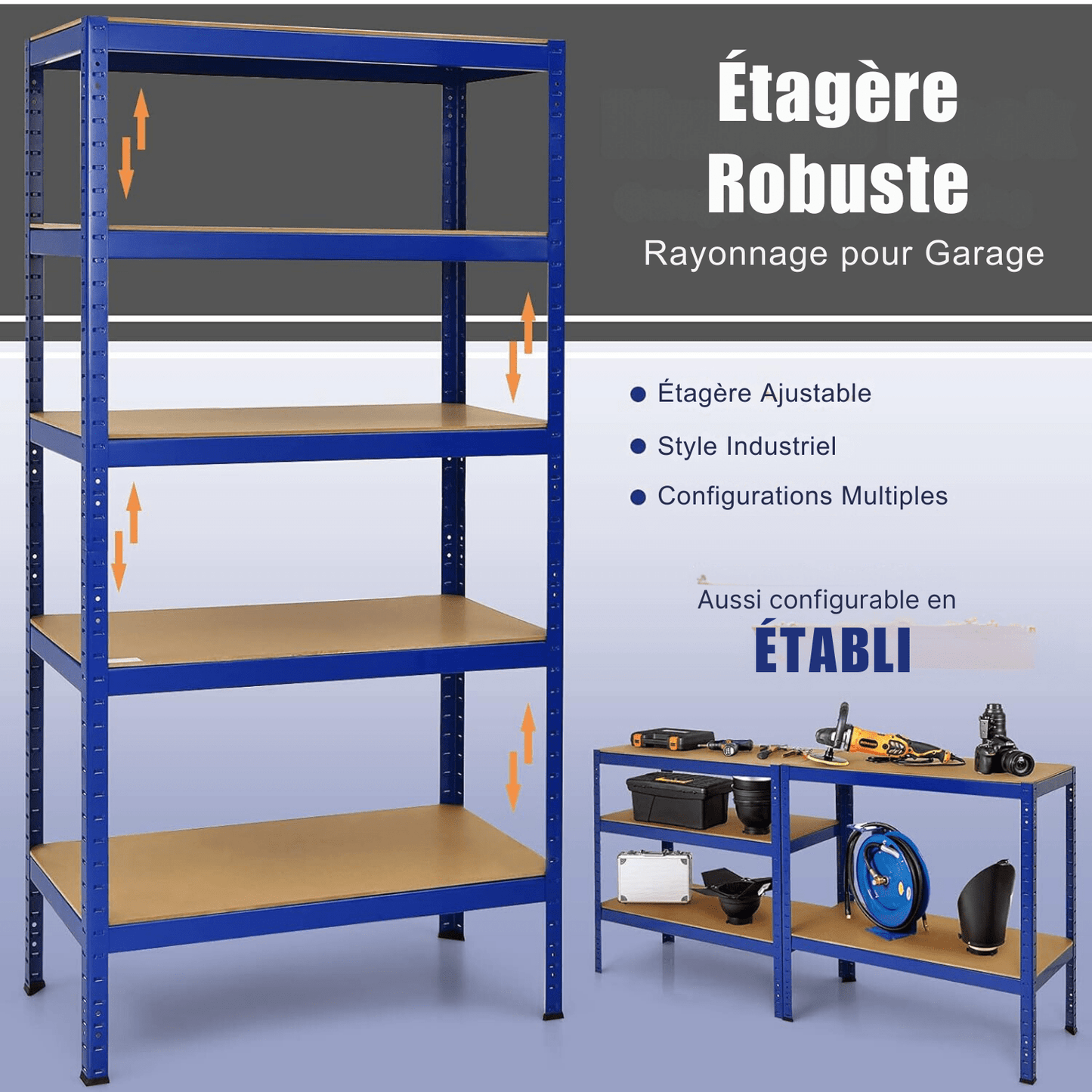 Étagère Métallique - MegaRack™ - Bleu - Accessoires Maison Design