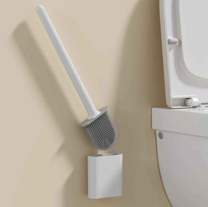 Brosse wc murale blanche ultra adhésive, ergonomique et durable