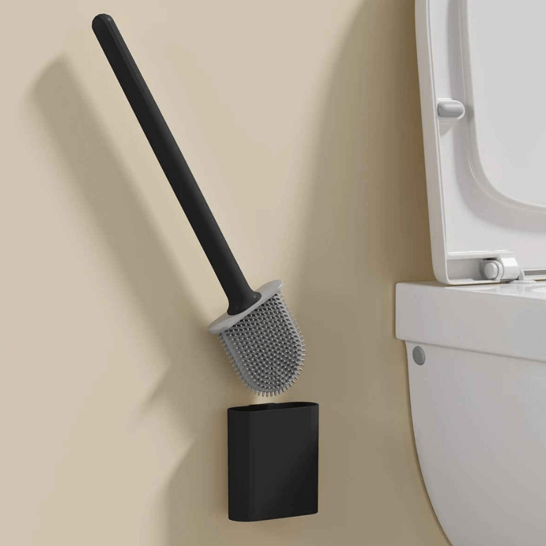 Brosse wc murale noire élégante, décorative et esthétique
